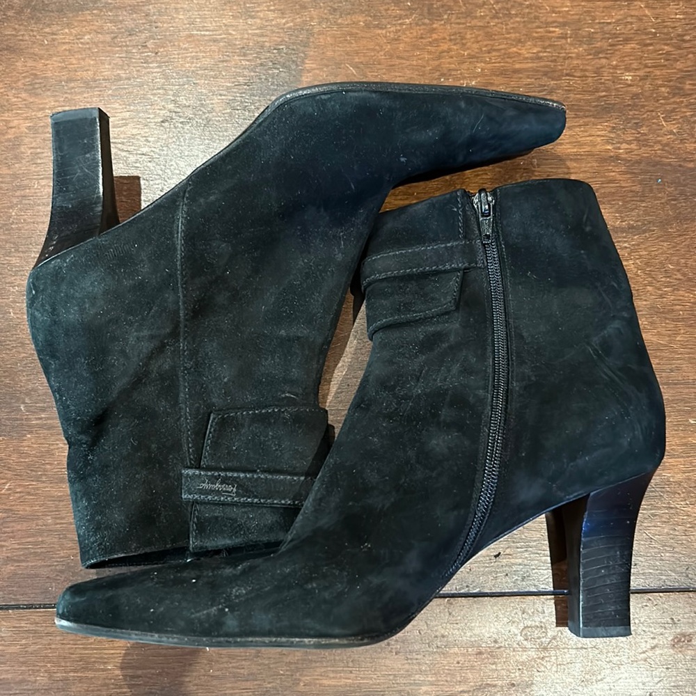 Salvatore Ferragamo Black Suede Boot